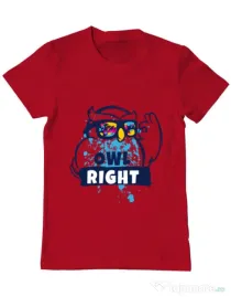 Tricou ADLER barbat Owl right Rosu
