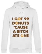 Hoodie barbat cu gluga 99 Donuts Alb