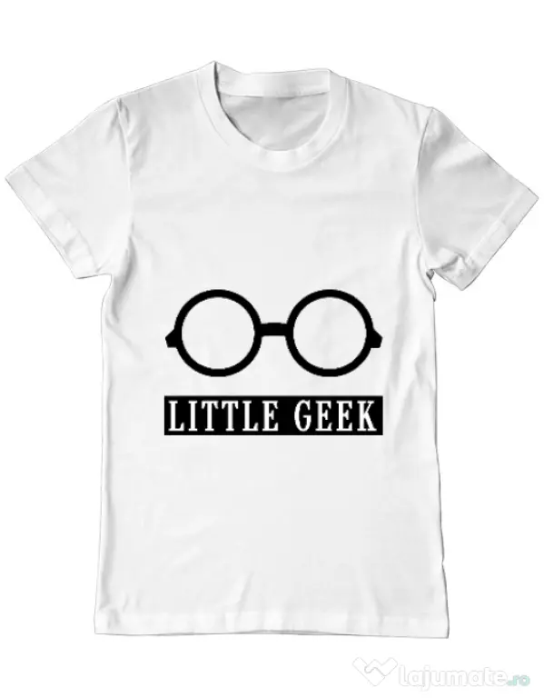 Tricou ADLER barbat Little geek Alb