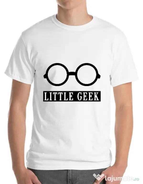 Tricou ADLER barbat Little geek Alb