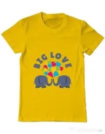 Tricou ADLER barbat Big love Galben