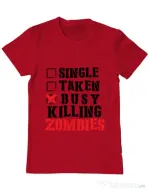 Tricou ADLER barbat Busy killing zombies Rosu