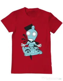 Tricou ADLER barbat Dj robot Rosu