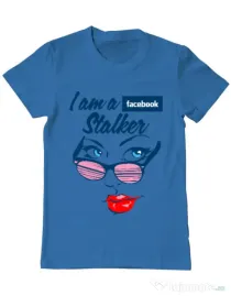 Tricou ADLER barbat Facebook stalker Albastru azuriu