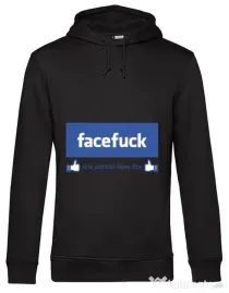 Hoodie barbat cu gluga Facefuck Negru