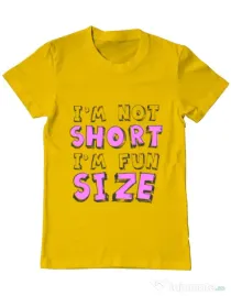 Tricou ADLER barbat I'm not short Galben