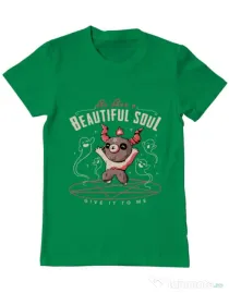 Tricou ADLER barbat Beautiful soul Verde mediu