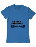 Tricou ADLER barbat Go fuck yourself Albastru azuriu
