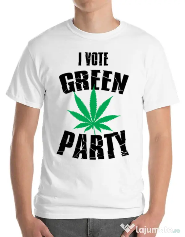 Tricou ADLER barbat Green party Alb