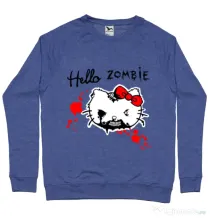 Bluza ADLER barbat Hello zombie Albastru melanj