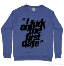 Bluza ADLER barbat I fuck on the first date Albastru melanj