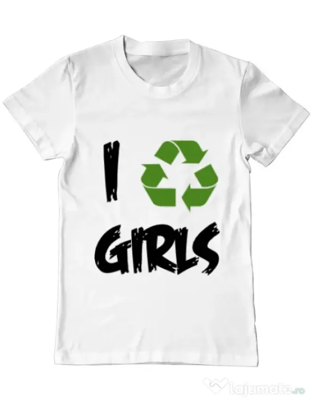 Tricou ADLER barbat I recycle girls Alb