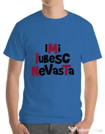 Tricou ADLER barbat Imi iubesc nevasta Albastru azuriu