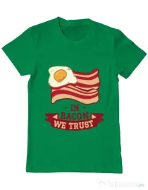 Tricou ADLER barbat In bacon we trust Verde mediu