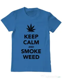 Tricou ADLER barbat Smoke weed Albastru azuriu