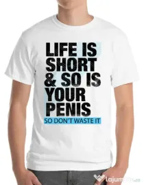 Tricou ADLER barbat Life is short Alb