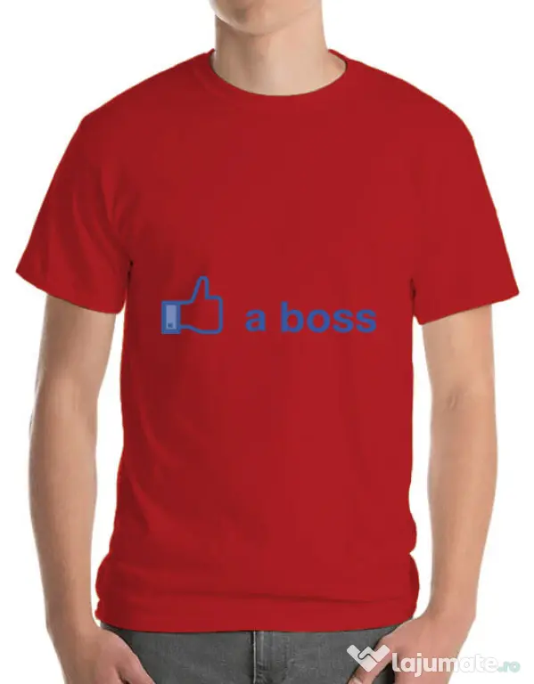 Tricou ADLER barbat Like a boss Facebook Rosu