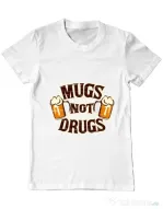 Tricou ADLER barbat Mugs not drugs Alb