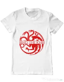Tricou ADLER barbat Bend the knee Alb