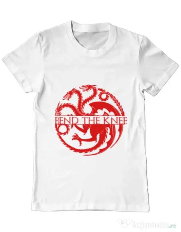 Tricou ADLER barbat Bend the knee Alb