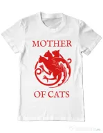 Tricou ADLER barbat Mother of cats Alb