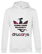 Hoodie barbat cu gluga Flower dracarys Alb