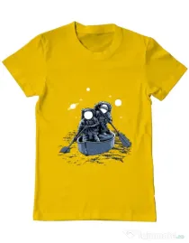 Tricou ADLER barbat Across the galaxy Galben
