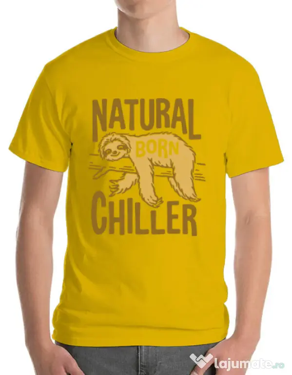Tricou ADLER barbat Natural born chiller Galben