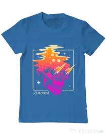 Tricou ADLER barbat Distorted Albastru azuriu