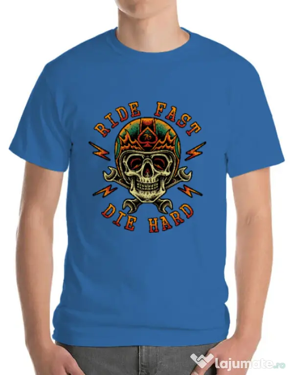 Tricou ADLER barbat Bad rider Albastru azuriu