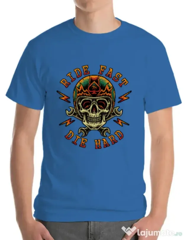 Tricou ADLER barbat Bad rider Albastru azuriu