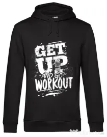 Hoodie barbat cu gluga Get up and go workout Negru