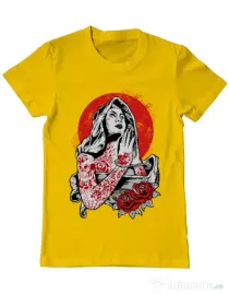 Tricou ADLER barbat Virgin Mary Galben