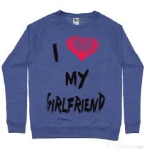 Bluza ADLER barbat I love my girlfriend Albastru melanj