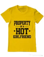 Tricou ADLER barbat Property of a hot girlfriend Galben