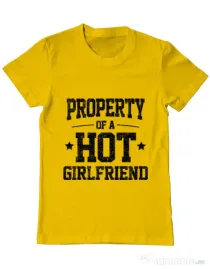 Tricou ADLER barbat Property of a hot girlfriend Galben