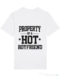 Tricou STANLEY STELLA barbat Property of a hot boyfriend Alb