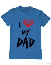 Tricou ADLER barbat I love my dad Albastru azuriu 