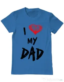 Tricou ADLER barbat I love my dad Albastru azuriu