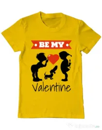 Tricou ADLER barbat Be my valentine Galben