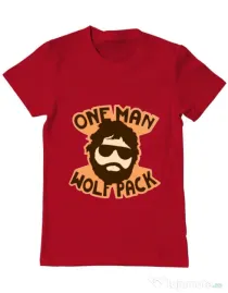 Tricou ADLER barbat One man wolf pack Rosu