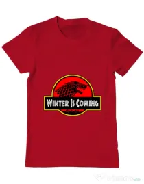 Tricou ADLER barbat Jurassic winter Rosu