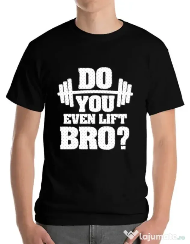 Tricou ADLER barbat Do you even lift Negru