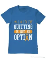 Tricou ADLER barbat Quitting is not an option Albastru azuriu