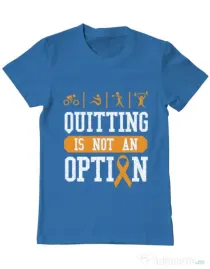 Tricou ADLER barbat Quitting is not an option Albastru azuriu