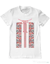 Tricou ADLER barbat Etno 3 Alb