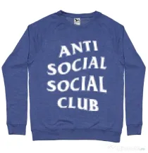 Bluza ADLER barbat Anti social Albastru melanj