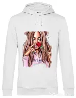Hoodie barbat cu gluga Sniff the life Alb