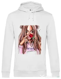 Hoodie barbat cu gluga Sniff the life Alb