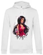 Hoodie barbat cu gluga Lady in red Alb